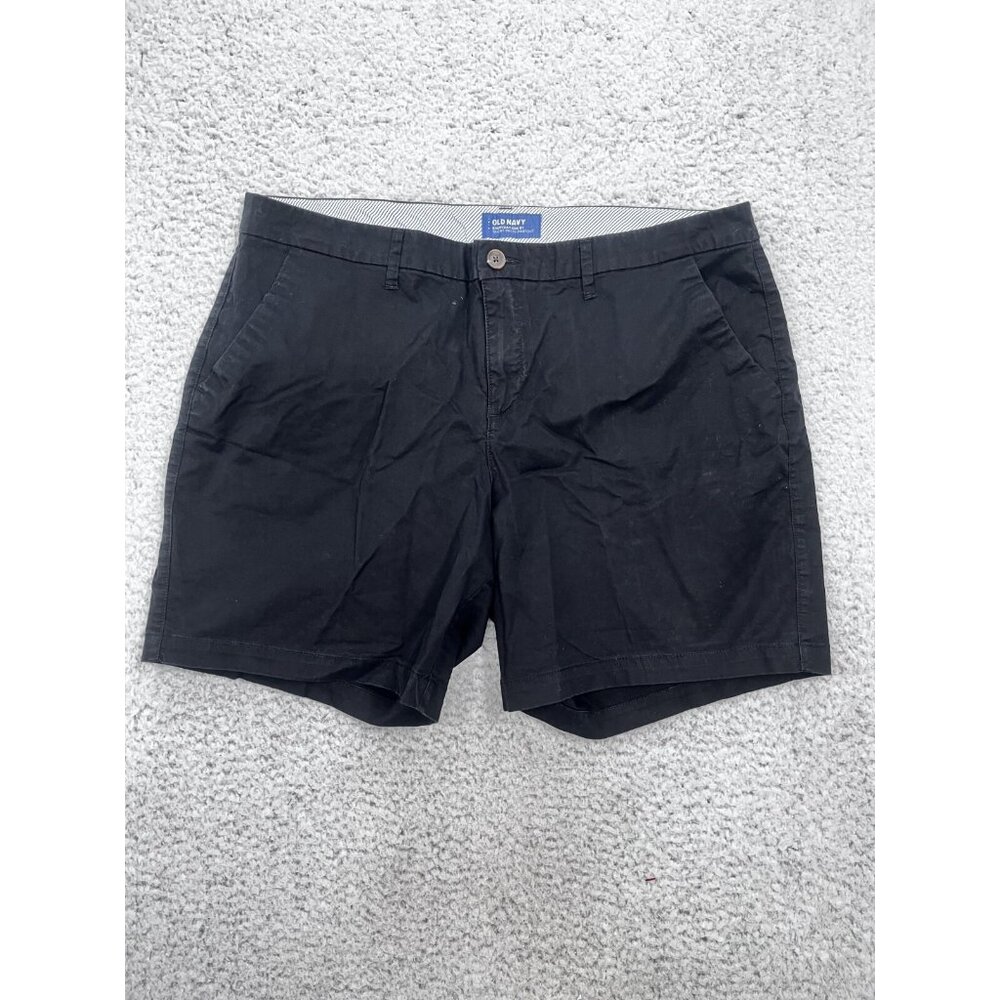 Women's Old Navy Black Flat Front Chino Summer Everyday Shorts Size 16